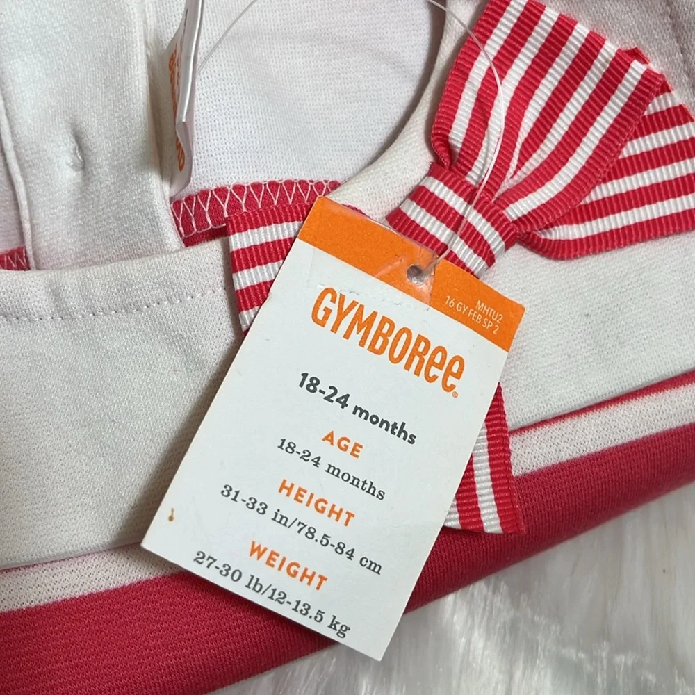 NWT Gymboree Striped Pink White Spring Summer Dress